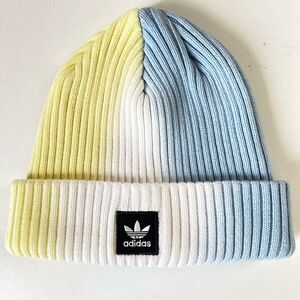 adidas Blue & Yellow Ombré Wash Beanie Knit Hat OSFA